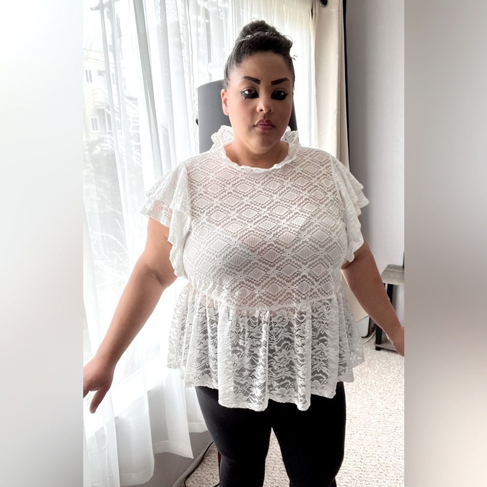 Lace Peplum Top